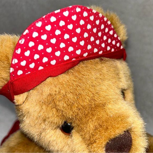 Hallmark Post Bear Express brown Stuffed Animal 10" with bag visor - Picture 8 of 11